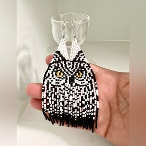 Beaded Owl Earrings